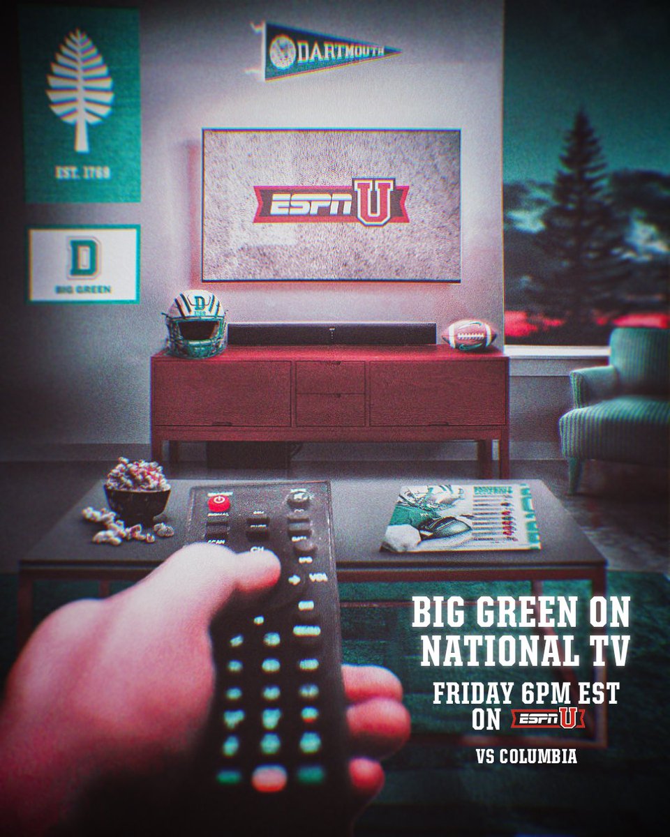 Can’t make it to The Woods? We’re bringing Hanover to you. Big Green on the National Stage. 

📺ESPNU | Friday | 6 PM EST 

#GoBigGreen | #TheWoods