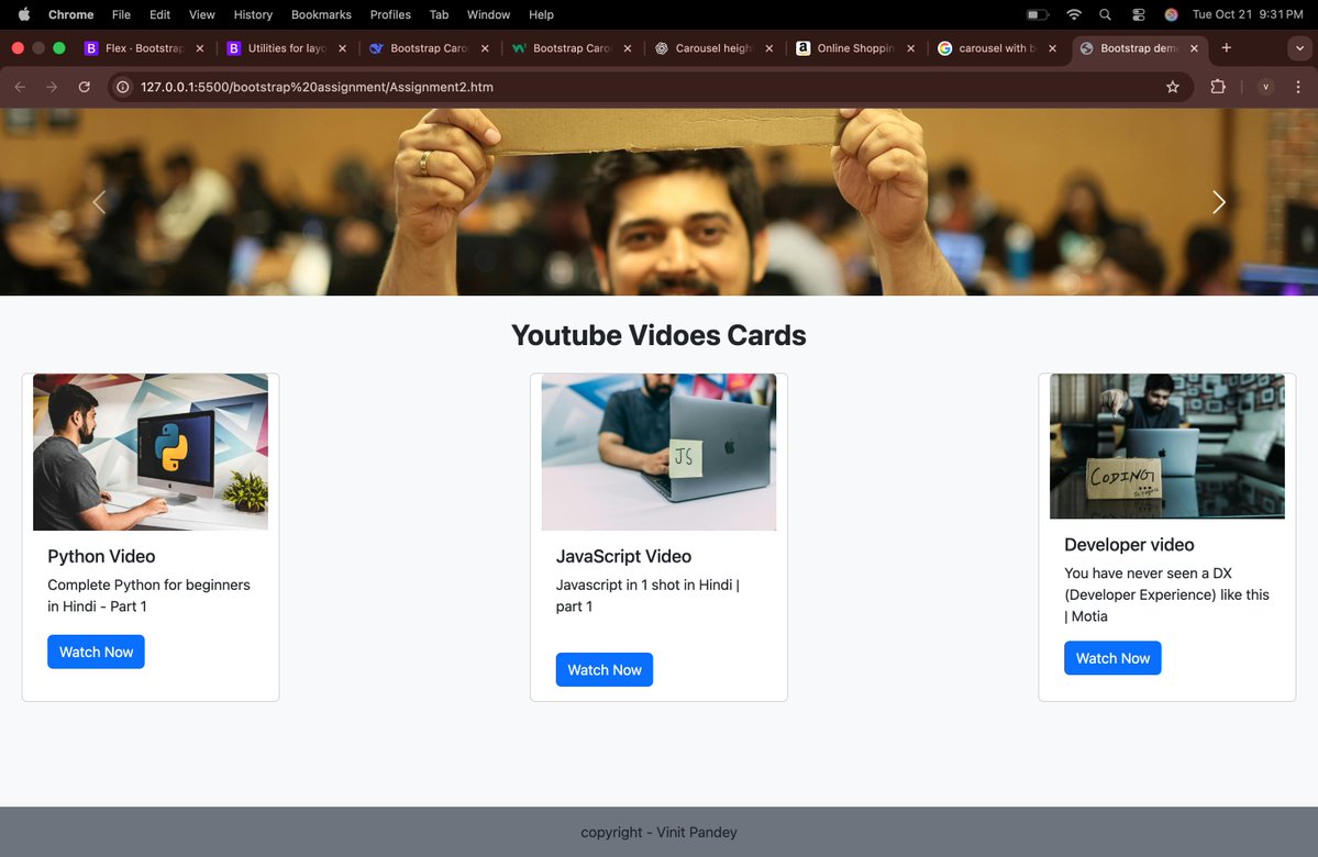 vinniit_23's tweet image. Suppose to do tailwind but ended by doing bootstrap Anyways
Day:-15 of #100DaysOfCode
Made this webpage with bootstrap
&gt;learned Carousel, flex box and grid of bootstrap
&gt;completed assignment 2