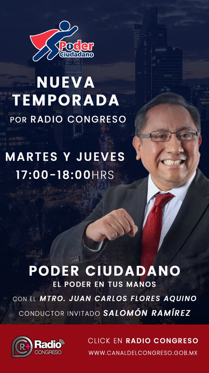 Hoy martes‼️

Invitadas Concejalas

<a href="/sof_velez_r/">Sof Vélez</a> #BJ
<a href="/Valeria_mg_14/">Valeria Martínez Guzmán</a> #VC
<a href="/FabyOvandoLuna/">Fabiola Ovando Luna</a> #Coyo

Funcionamiento y alcances de Concejales en las Alcaldías

📻#RadioCongreso
🎙️<a href="/floresaquino/">Juan Carlos Flores A</a>
⏰17/18 hrs

📲 escucha aquí 🎧

canaldelcongreso.gob.mx/radio

📍<a href="/CanalCongreso/">Canal del Congreso</a>