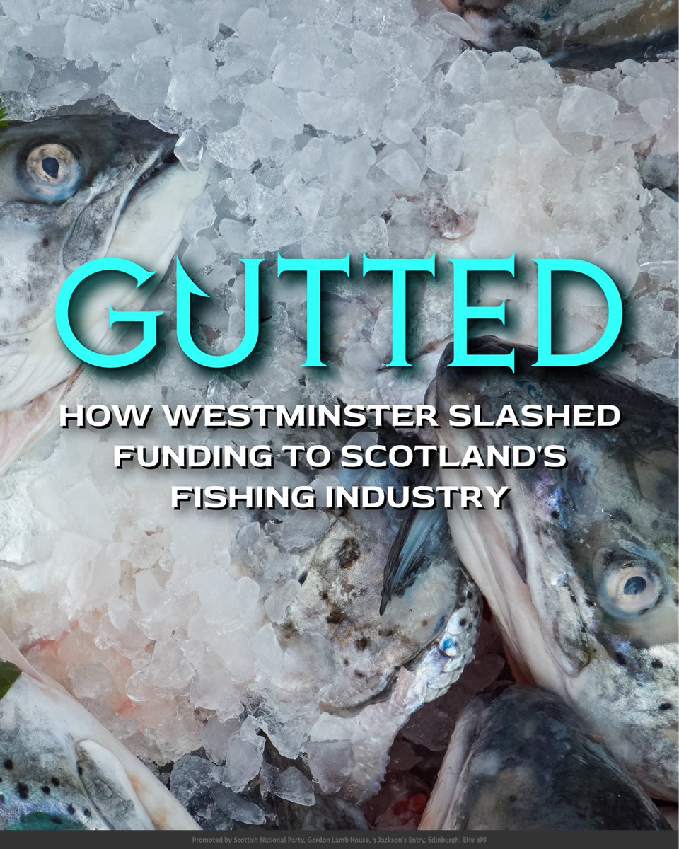theSNP's tweet image. Scotland’s fishing industry makes up more than half of the UK’s total catch.

Yet Labour’s new funding plan gives us less than 8% of the support.

They’re gutting our industry to boost England’s - just like they have with others.