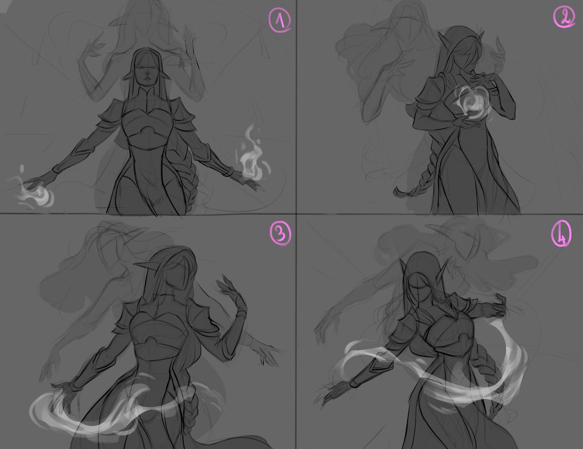 ArysaeArt's tweet image. I need your help ✨
I am working on a splash art for my DnD character and I can't decide. Can you please help me choose which thumbnail I should go for?
- Bonus point if you can guess what her class is 😌