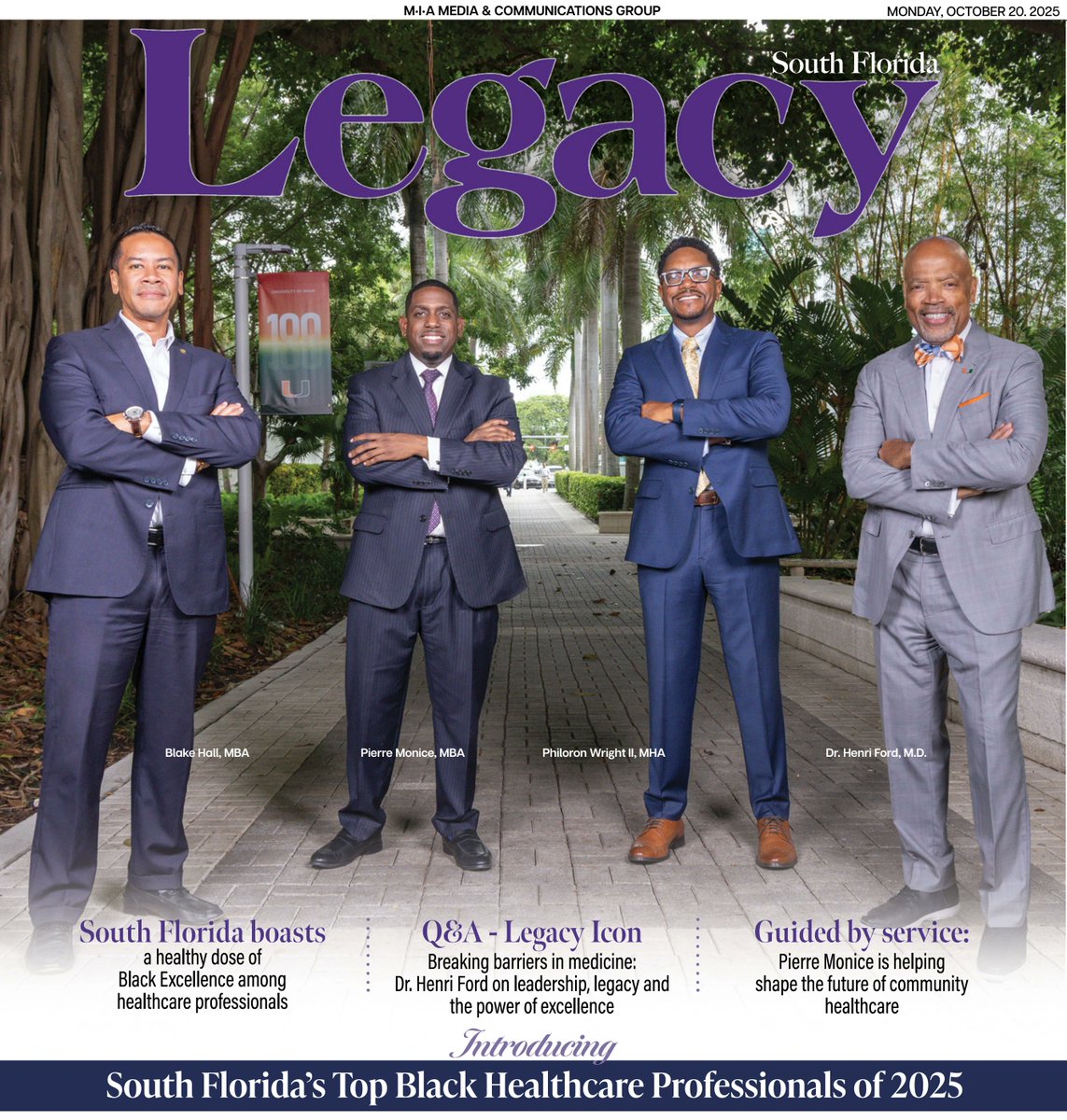 Proud moment! 👏🏾 Our President &amp; CEO, Blake Hall, is featured in Legacy Magazine, honoring Black Excellence in Healthcare in South Florida. His leadership continues to inspire us all! Congratulations, Mr. Hall! 🌟
online.fliphtml5.com/bluyl/kmcy/