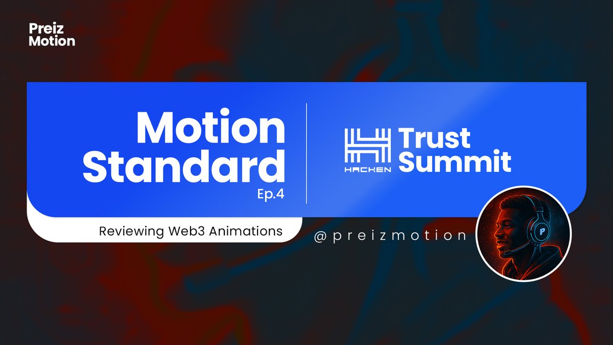 PreizMotion's tweet image. Motion Standard (Web3 Animation Review) |  Ep.4
@hackenclub  Trust Summit Teaser
Some videos announce a date.
Others announce momentum.
This teaser didn’t explain anything,
 it made you feel something.
Let’s break down how a 24-second video turned silence into anticipation 🧵