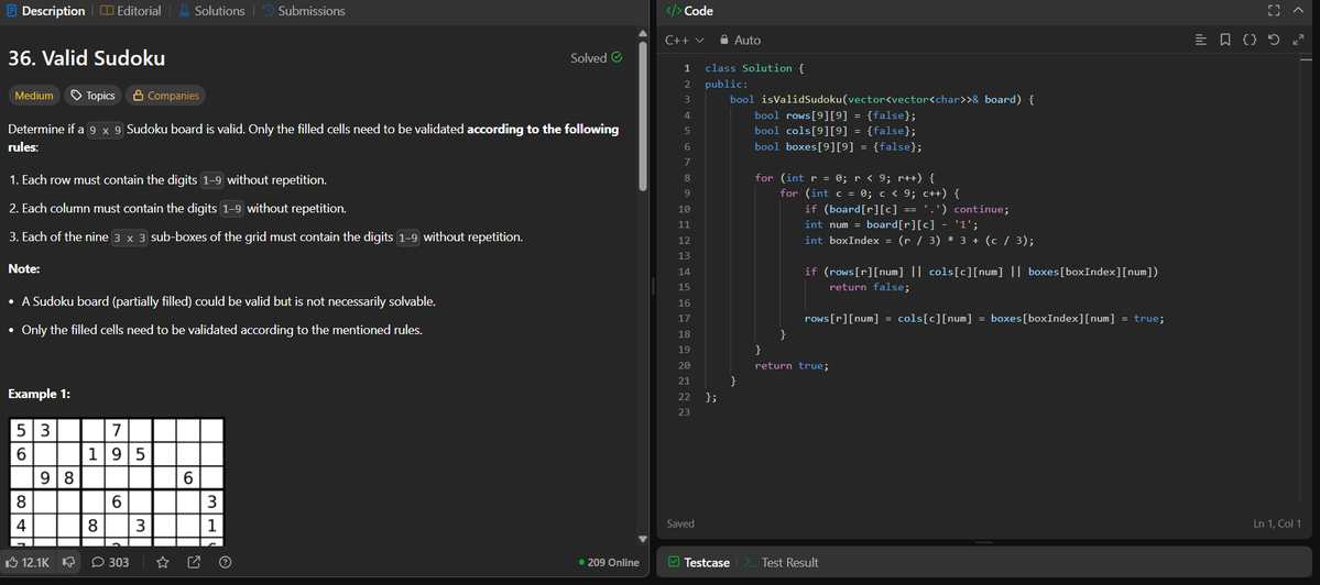Pratikwebtech's tweet image. Day 113 of #100DaysOfCode
💻 Still learning TypeScript . Should finish it and start a new project tomorrow!
🧩 DSA: Solved Valid Sudoku
Getting the feeling i m gonna get sick 🥲
#learninPublic
