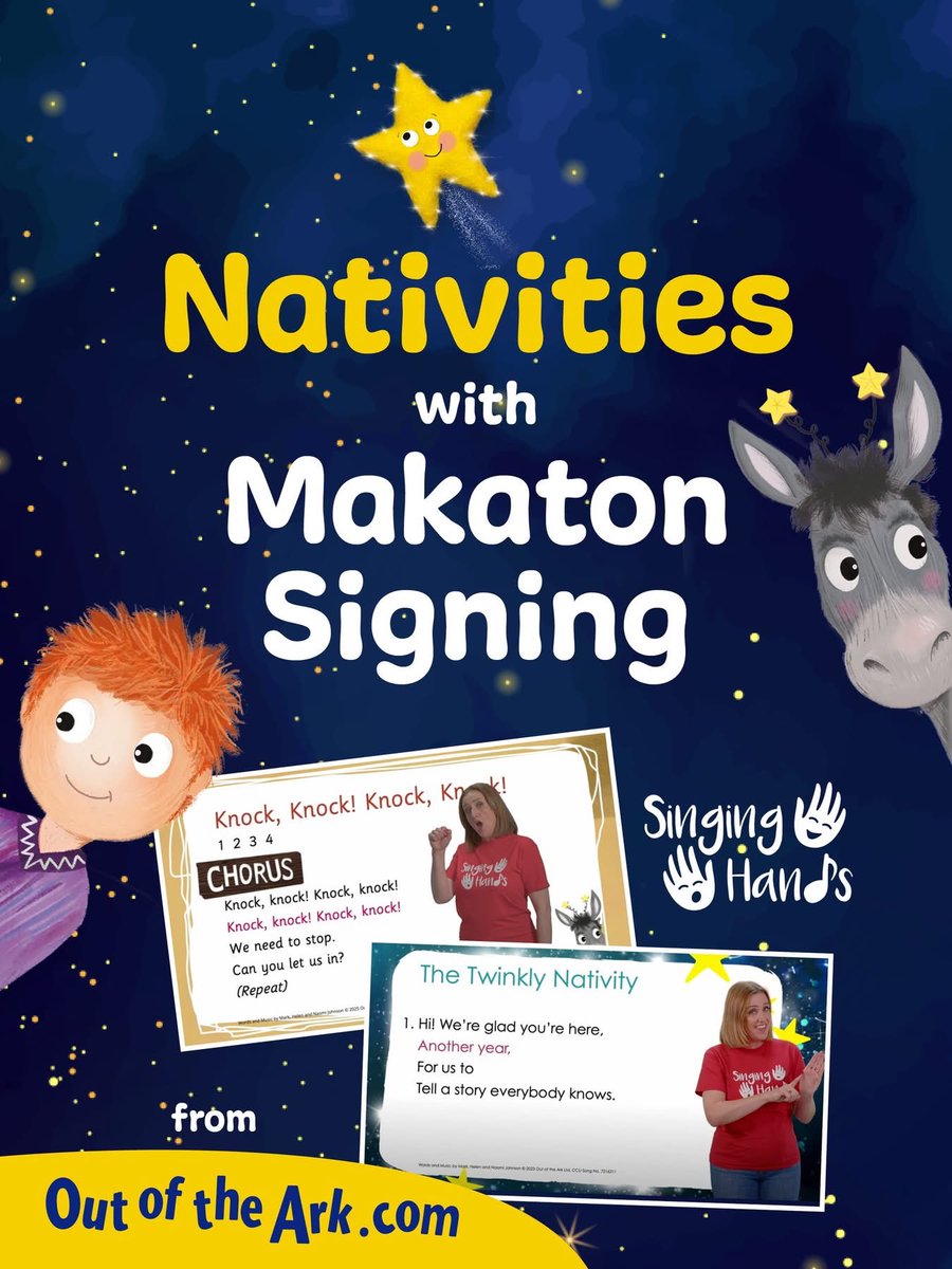 We’ve been collaborating for several years with the talented gang <a href="/singoutoftheark/">Out of the Ark Music</a> 🎶 

If you are planning your Christmas shows and Nativities, take a look at the ones we’ve signed for them.  Really catchy festive ear-worms with nice, easy signing. ⬇️ #makaton
