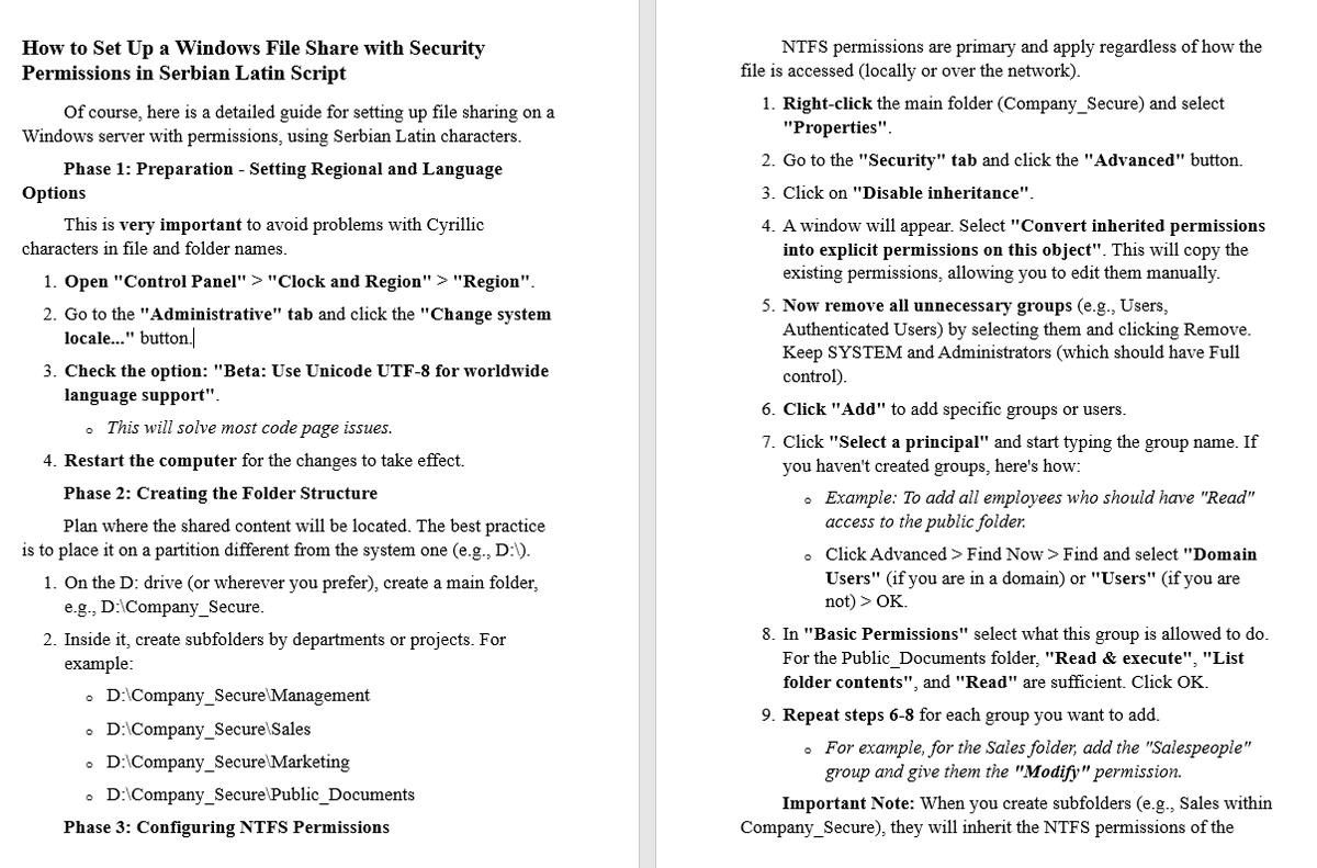 ramarko1's tweet image. #serveradministration #ServerAdmin #НИС #masonicknowledge #фтн #FTN #networking #NKT #racunarskemreze #Microsoft  #telekomsrbija #телекомсрбија #hse   #ICT #Naftagas #starwars
How to Set Up a Windows File Share with Security Permissions in Serbian Latin Script