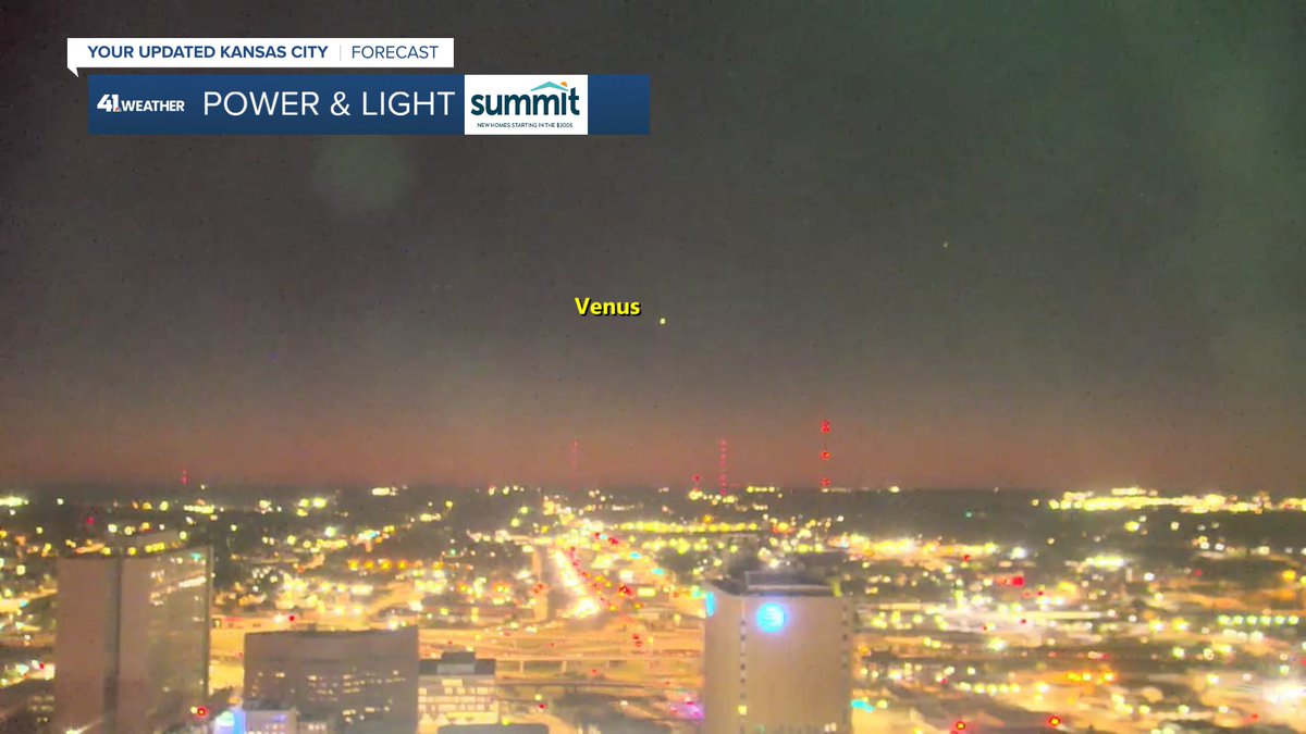 It was so clear this morning we could see Saturn set behind Arrowhead &amp; Venus rise ahead of the sun.
We will see very few clouds today-Thursday ahead of 2 storm systems that will bring a "window of rain."

Details are in our updated <a href="/KSHB41/">KSHB 41 News</a> weather blog:

kshb.com/weather/kshb-4…