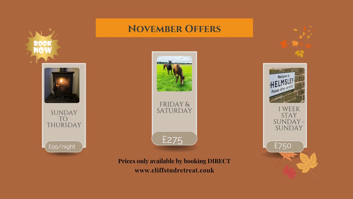 cliff_stud's tweet photo. 🍁🍁 November Offer 🍁🍁

@Cliff_S_Retreat 

Book directly via https://t.co/kebp5UUYjY https://t.co/IX3gq0fsQh