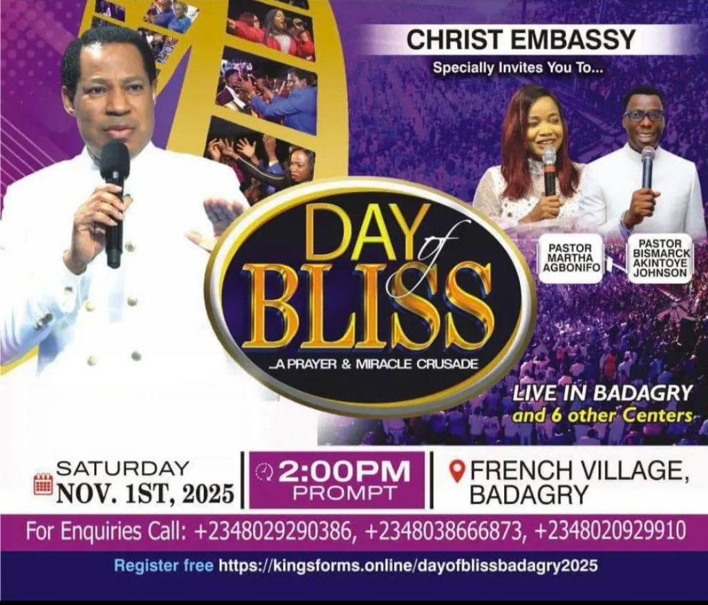 🔥 ONE CRUSADE. MULTIPLE CENTRES. ONE MOVE OF THE SPIRIT! 🙌

Get ready for a life-transforming encounter at DAY OF BLISS with the highly esteemed Pastor Martha Agbonifo and Pastor Bismarck Akintoye Johnson! 💫