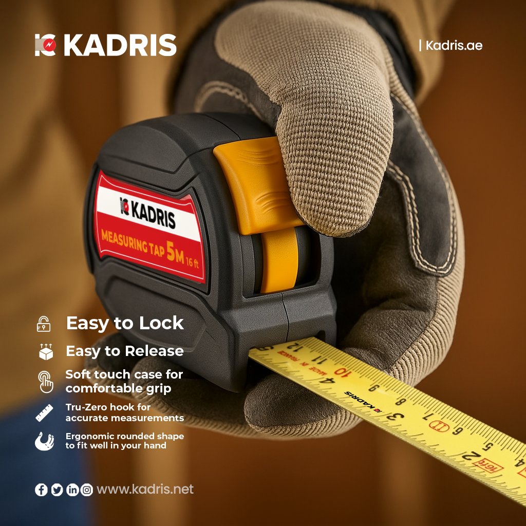 Kadrisae's tweet image. 📏🔧 KADRIS Measuring Tape – Measure with Accuracy, Work with Confidence! ✨
Durable, easy to read, and built for precision – the perfect tool for every craftsman and DIY enthusiast.

#KADRIS #MeasuringTape #ToolEssentials #DIYTools #PrecisionMeasure #WorkSmart #CraftsmanChoice