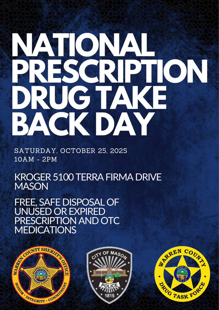 Don’t miss this opportunity to dispose of unwanted, unused, and expired medications!