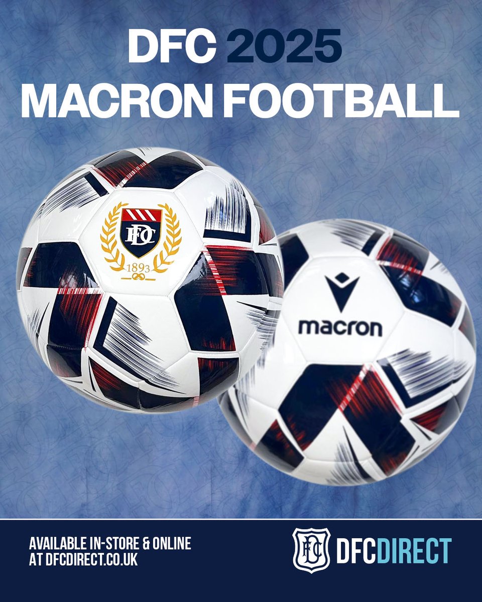 DFCDirect's tweet photo. โฝ Add the finishing touch to your game with the DFC 2025 Macron Football!
๐ Available now in-store and online: https://t.co/QMNzcwALa8
#Dundee1893 #DFCDirect #Macron https://t.co/M1tlO08nDJ