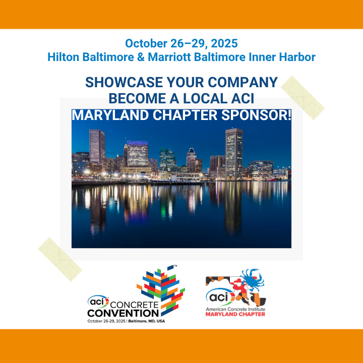 MDChapterACI's tweet photo. 🚀 Big things are happening at the ACI 2025 Concrete Convention this weekend  in Baltimore, Oct 26–29! Join the Maryland Chapter!

Learn more here: https://t.co/JV3r61CSvD
#ACIConcreteConvention2025 https://t.co/IjntMPiPy9