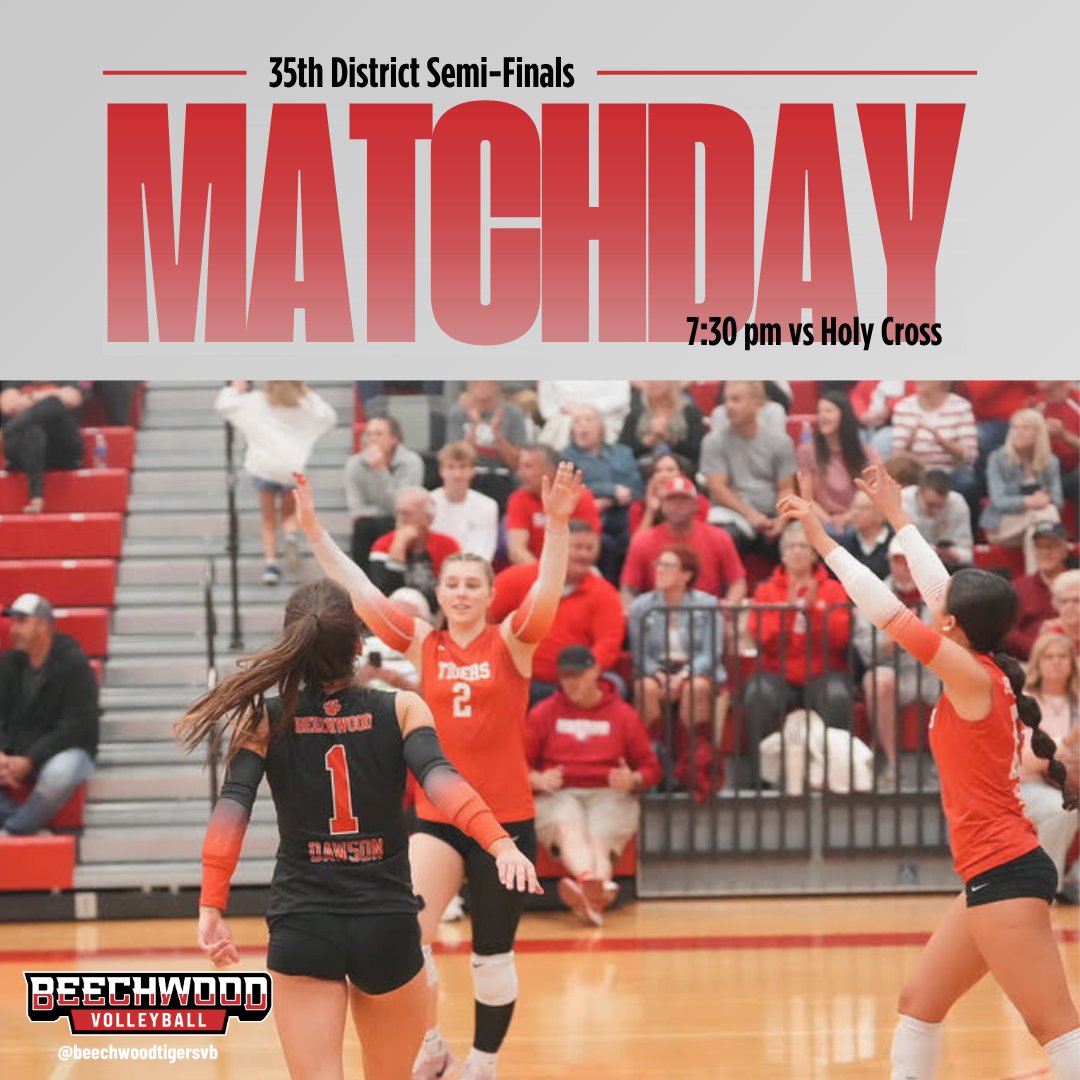 Districts are HERE!! 🏐🔥
Your Tigers face off against Holy Cross in the 35th District Semifinal tonight!
Let’s PACK the DEN and bring the energy, Tiger Nation! ❤️
#BHSVolleyball #LetsGoTigers #PackTheDen