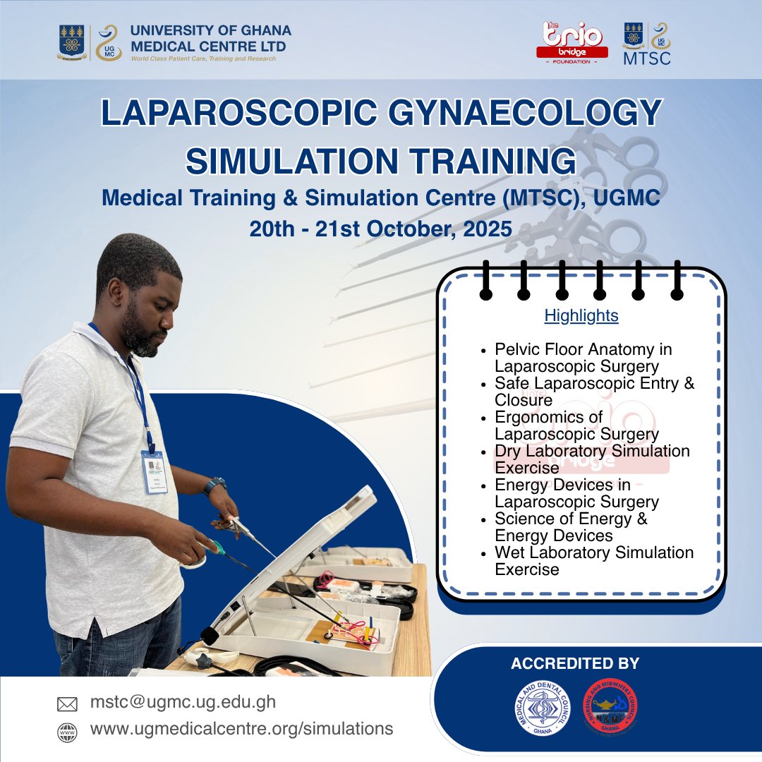 UGMCSim's tweet image. ONGOING: The Trio Bridge/UGMC-MTSC Laparoscopic Gynaecology Simulation Training is scheduled to end today at the MTSC

#pinkoctober #ugmcsim #healthsimulation #simulation #cpd #healthcare #heatheducation #events #rentals #ugmc #mtsc