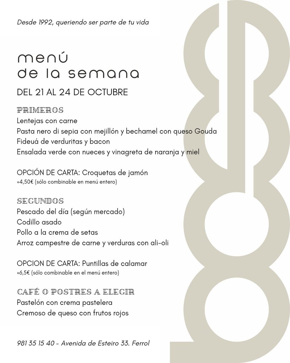 Bossferrol's tweet photo. Como nos gusta empezar la semana de Menú! cada martes, hasta el viernes, un primero a elegir, un segundo a elegir, café o postre con lo mejor del mercado y la temporada 

#menudeldiaferrol #esteiro #bossferrol #cocinadeproducto #ferrol https://t.co/jkdDNgVTJA