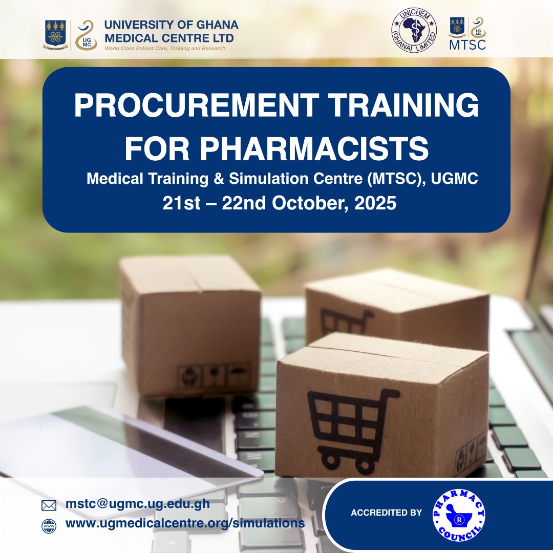 UGMCSim's tweet image. STARTING TODAY: Procurement training for UGMC Pharmacists, ending 22nd October, 2025.

#pinkoctober #ugmcsim #healthsimulation #simulation #cpd #healthcare #heatheducation #events #rentals #ugmc #mtsc