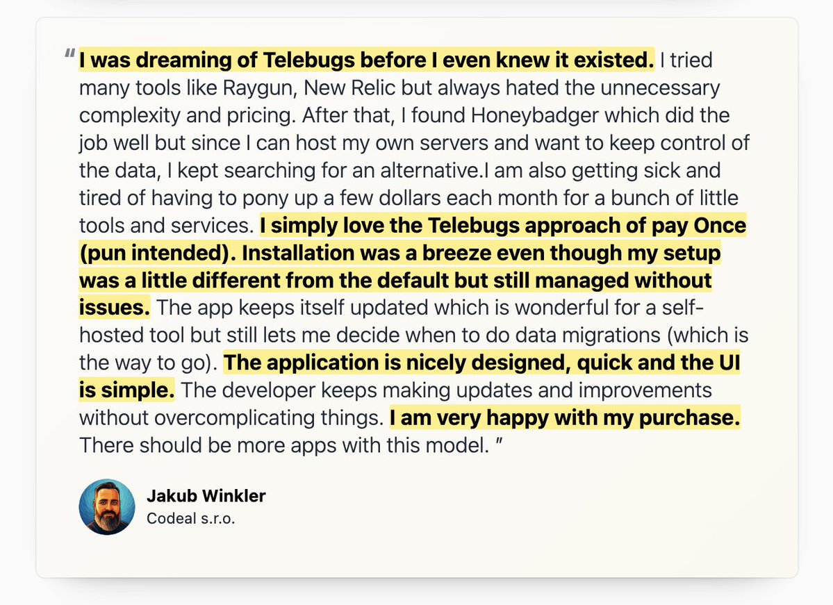 kyrylosilin's tweet image. When your @TelebugsHQ customer writes a testimonial that makes you blush 😳