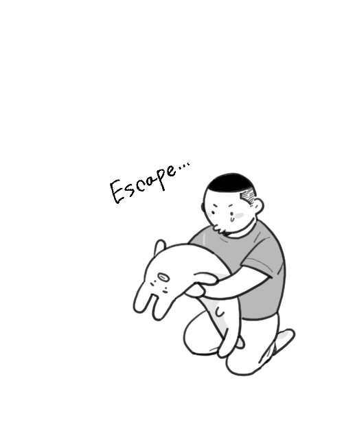 沢ｷﾀのハグから逃れようとする深ﾂ(？)さん