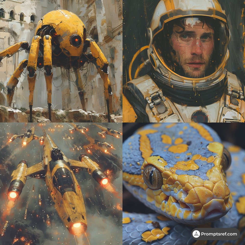 midjourney_sref's tweet image. 🌌 Dive into a world where sci-fi meets neo-impressionism!
Experience striking contrasts—especially yellow against dark backgrounds.
Perfect for:
🎮 Game concept art
🎥 Movie posters
📚 Sci-fi book covers
Unleash your creative potential! #midjourney #sref