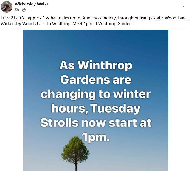 Stag_RosePPG's tweet image. #tuesdaymotivation with Wickersley Walks

@WinthropGardens - meet 1pm at Winthrop Gardens... all welcome 🚶🏽‍♀️🚶🏾🚶🏾‍♂️

#afternoonstroll #CommunityWalk #accessibilityforall #walkingtogether
