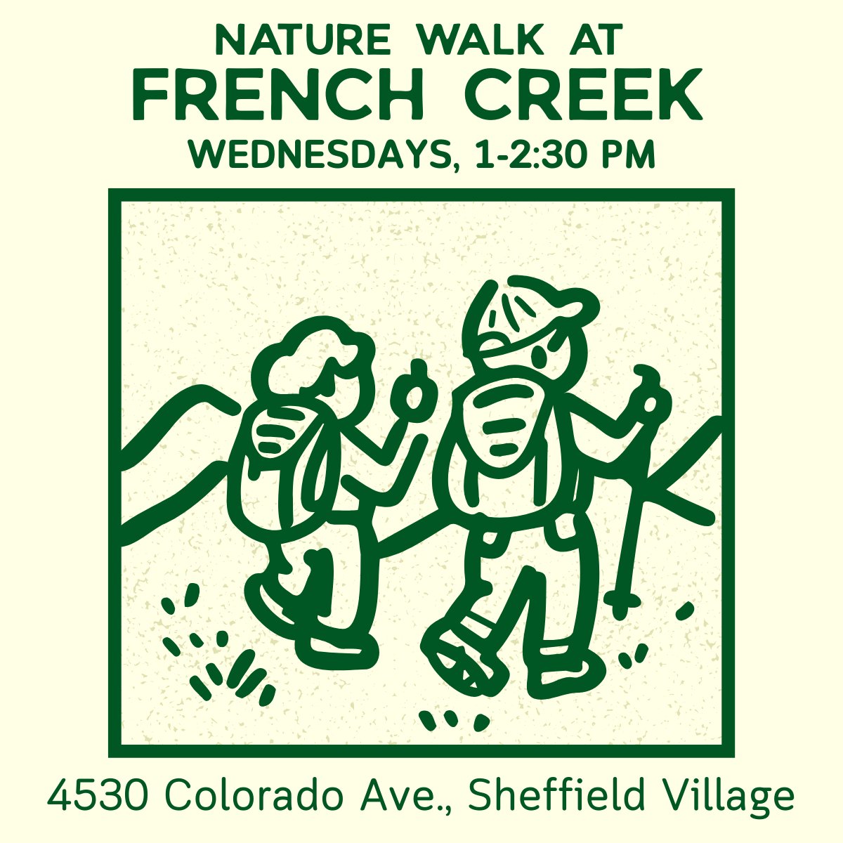 See the season in a new way! Join a naturalist Wed., Oct. 22 at French Creek Reservation for a guided hike of up to 3 miles. All ages are welcome—meet in the Nature Center lobby, no registration required.