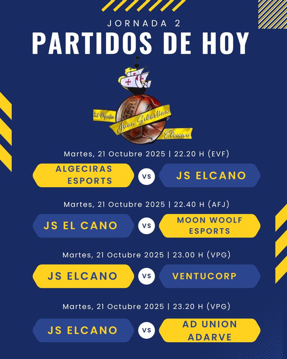 tomyhatch's tweet image. 🟡 MATCHDAY 🟡

✈️ 22:20 @EVFOfficial_ 🆚 Algeciras esports

🏟️ 22:40 @AFJLeague 🆚 Moon woolf esports

🏟️ 23:00 @VPG_Spain  🆚 @VentuCorp

🏟️ 23:20 @VPG_Spain 🆚 @UnionAdarve
