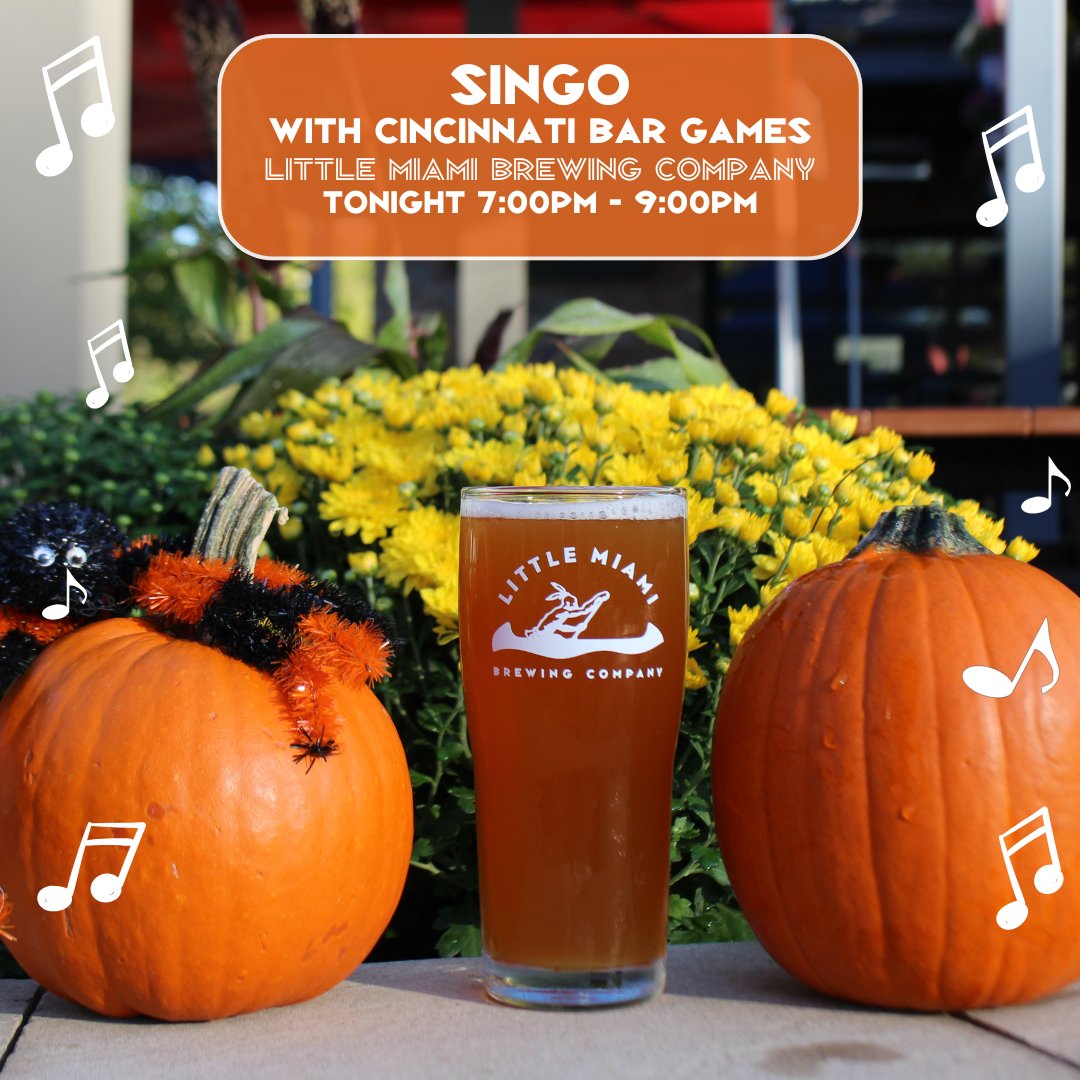 🎃 It's Tuesday which means one thing... SINGO 🎃

Join us and @cincinnati_bar_games tonight for Singo — a fun and exciting twist on the traditional game of Bingo, but instead of numbers, you’re listening for your favorite songs! 

Cheers 🍻