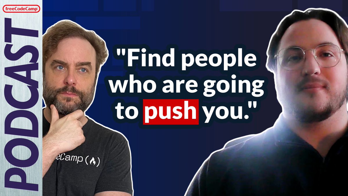 freeCodeCamp's tweet image. On this week's freeCodeCamp podcast, Quincy interviews Kaleb Garner, a former baseball player-turned developer.
After moving back in with his parents, he decided to teach himself programming.
He shares tips for the job search, how to make your skillset and network…