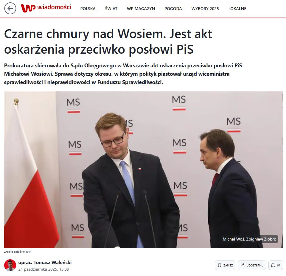 Woś, wykonawca poleceń Ziobry ws. Pegasusa, jest już oskarżony o nadużycie uprawnień i grozi mu 10 lat odsiadki. Kończy się rumakowanie, czas na odpowiedzialność.
