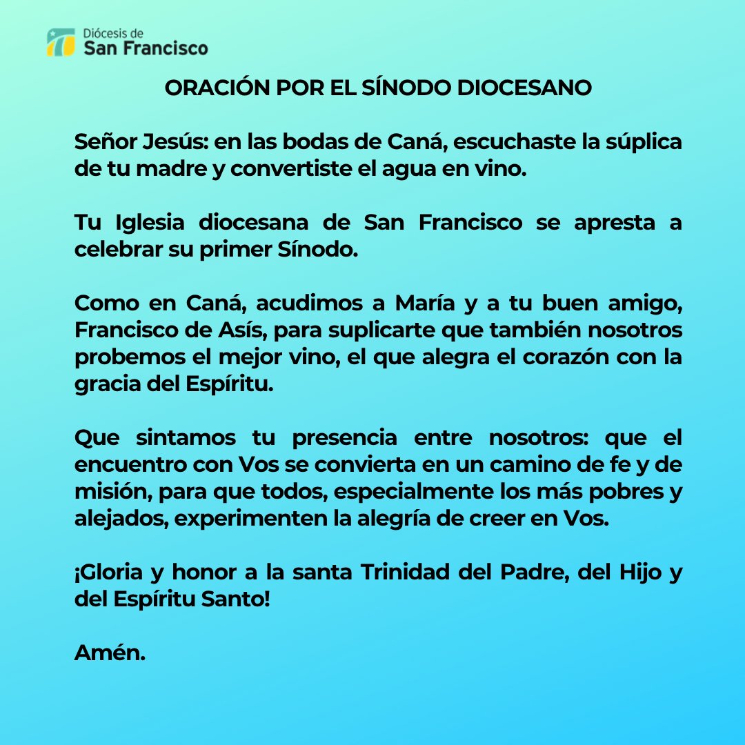 Oración por el #Sínodo diocesano