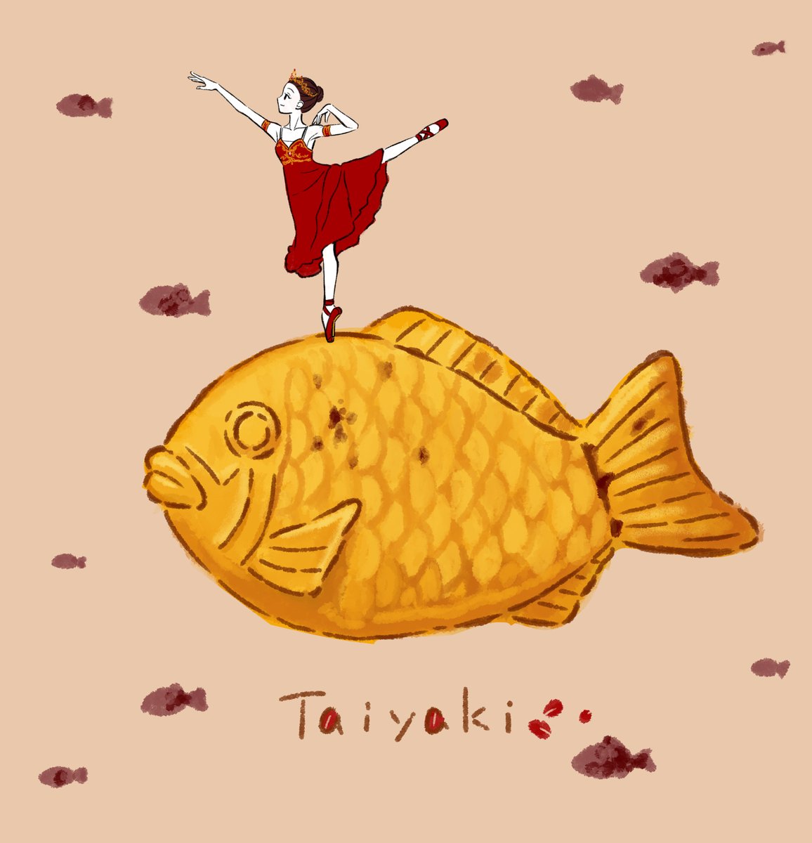 メドーラと鯛焼き🐠

#illustration
#食べ物イラスト
#バレエイラスト