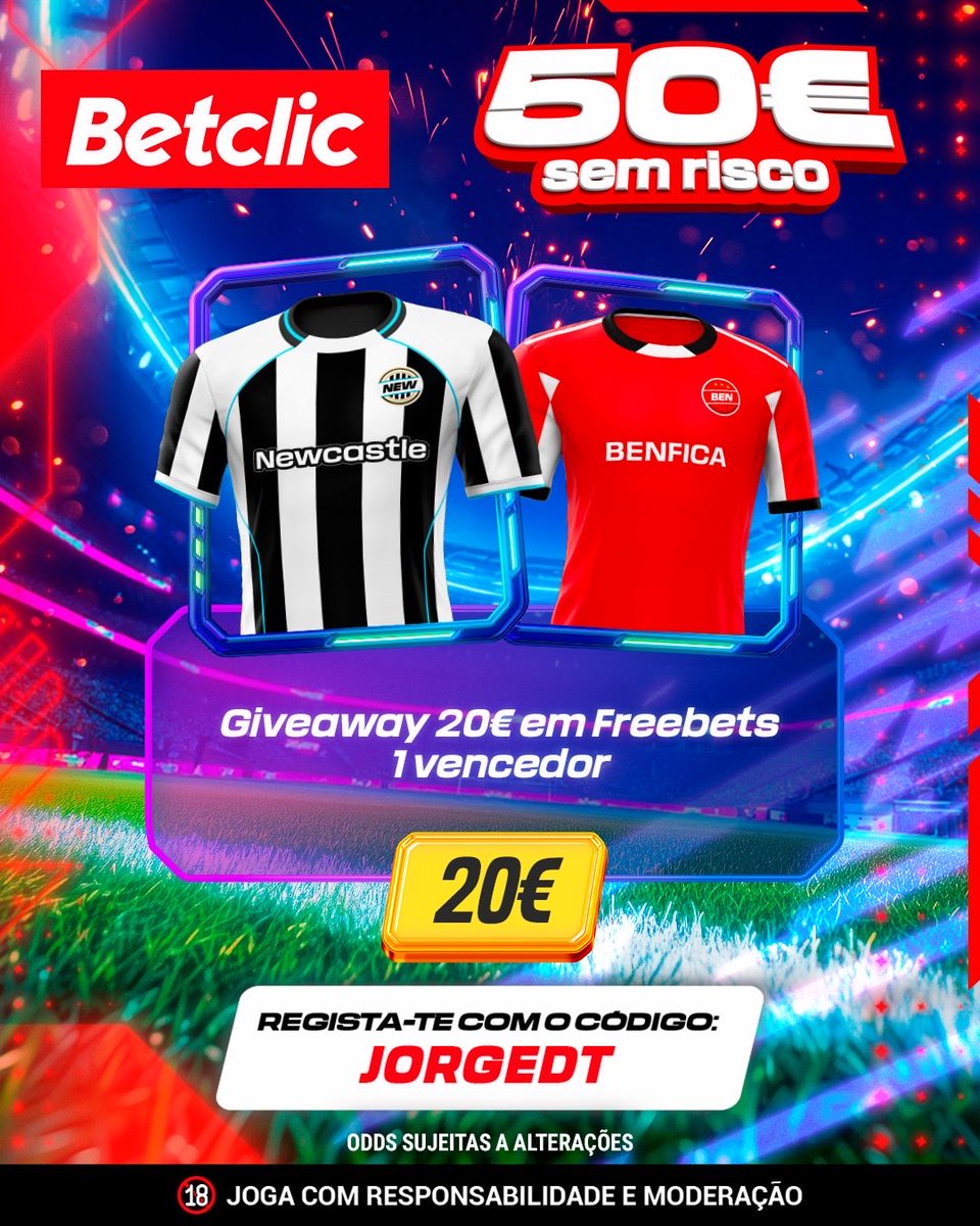 🚨GIVEAWAY
Benfica tem jogo importante e vamos dar 20€ a 1 de vocês que acertar o resultado exato AO INTERVALO 👀

Para participar:
-Dar rt e fav
-Comentar resultado + username 
-Seguir a <a href="/BetclicPortugal/">Betclic Portugal 🔞</a> 

Participar até às 19:45, 1x por pessoa! Boa sorte a todos 💪🏼😎