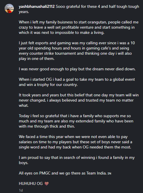 As much credit as the players deserve for this success, the same goes to these two - for their passion, patience, and trust in the players.
Truly grateful to them for building Orangutan and personally, for giving me a reason to watch esports. 🧡