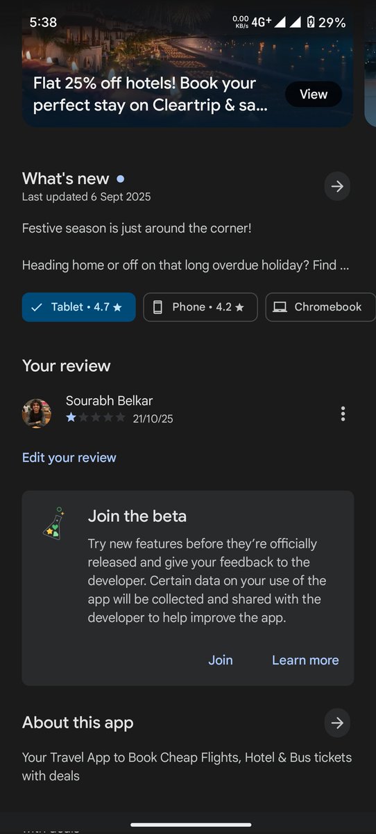 connect_sourabh's tweet image. No problem @Cleartrip