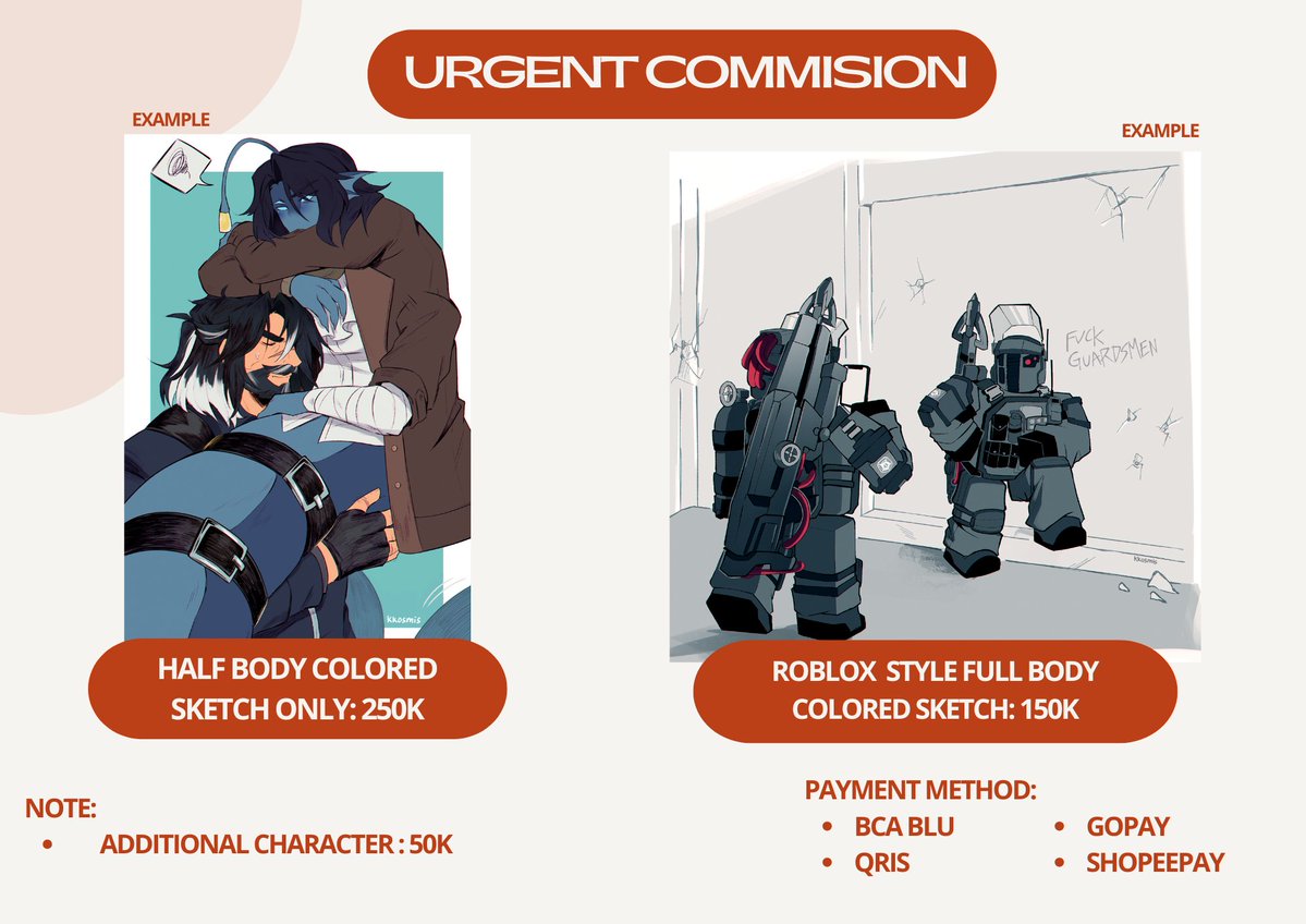 _kkosmis's tweet image. [Like and RT are very appreciated!]

Hello, I&apos;m opening urgent c0mms for local and international (SEA only), please DM me if you’re interested!

📍4 slots open
 
For international, if you&apos;re from SEA, we can make payments via Qris