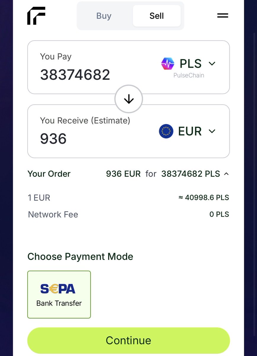 🚀 Rampnow’s EU Off-Ramp is live!

🔁 Buy or sell PulseChain assets in the EU at HEXscout[dot]com/buy - market-leading rates, fees from 2.2%, and SEPA transfers in under 5 minutes, straight to or from your bank.

🔧 We’ve spent months building the decentralized infrastructure in