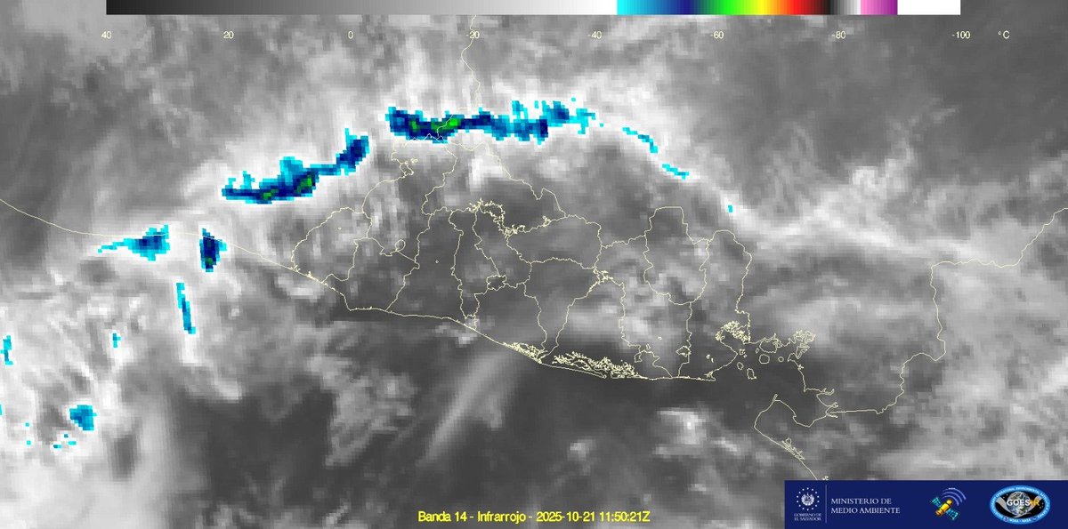 📌#ElObservatorioInforma Pronóstico de muy corto plazo. Válido de 6:00 a. m. a 12:00 p. m. (21/10).

Condiciones actuales: cielo poco nublado, sin lluvias.

Pronóstico: durante las primeras horas de la mañana, el cielo se mantendrá poco nublado y sin lluvias en el país. Hacia el