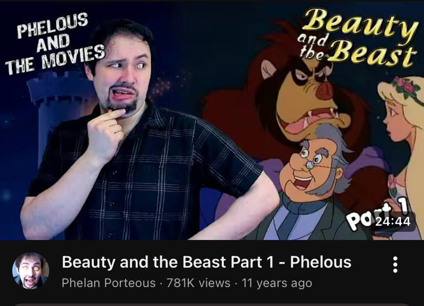 NoContextSpoof's tweet image. then there’s Phelous who just flat out stole the Old Man from a bootleg Beauty and the Beast and turned him into his own character with catchphrases of his own. Of course Phelous is niche and I’m sure GoodTimes’ lawyers are non-existent these days