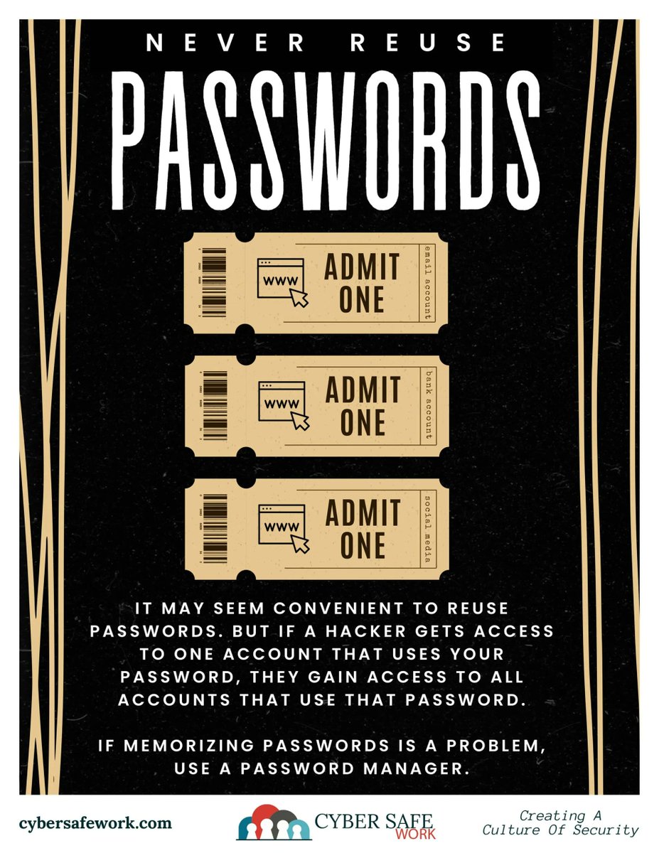 DpsRic's tweet image. #CybersecurityTip #Passwords