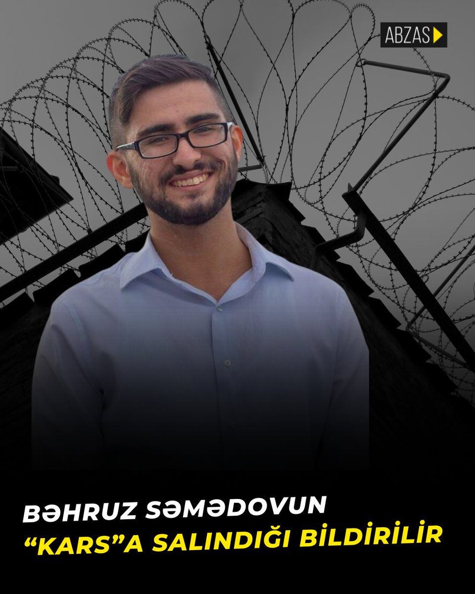 AbzasMedia's tweet photo. Çexiyanın Karlova Universitetinin doktorantı, sülh fəalı Bəhruz Səmədovun saxlanıldığı 11 saylı Cəzaçəkmə Müəssisəsində cərimə kamerasına (“kars”) salındığı bildirilir.

Daha ətraflı: https://t.co/yr4ytxMxrD https://t.co/inUI8OgFOB