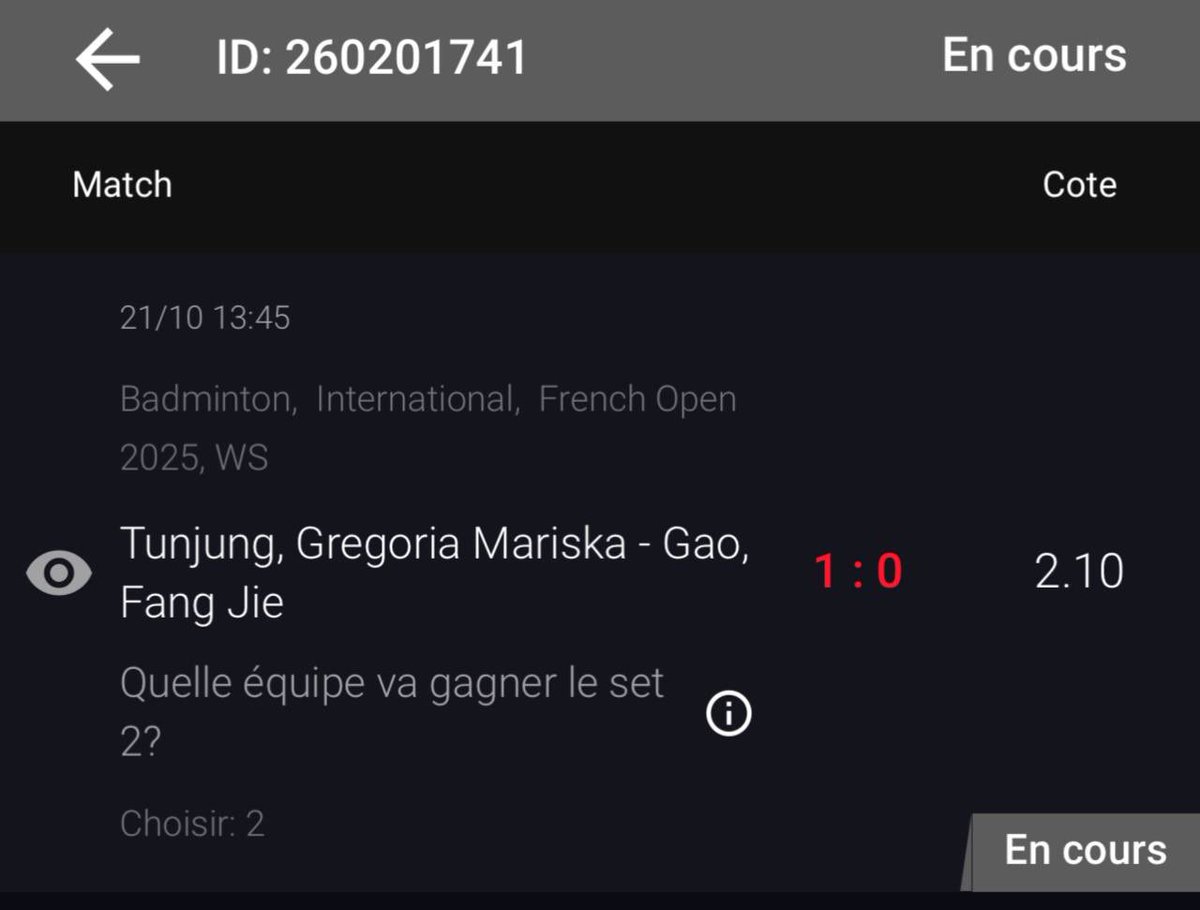 CARTOUCHE PRONO 🧨🥇 (@tontonseb10) on Twitter photo GAO SET 2 ! KDO TWITTER 
( la suite sur mon canal télégramme lien dans ma bio )
LIKE SI TU FOLLOW ❤️💪 #TeamParieur GAO SET 2 ! KDO TWITTER 
( la suite sur mon canal télégramme lien dans ma bio )
LIKE SI TU FOLLOW ❤️💪 #TeamParieur