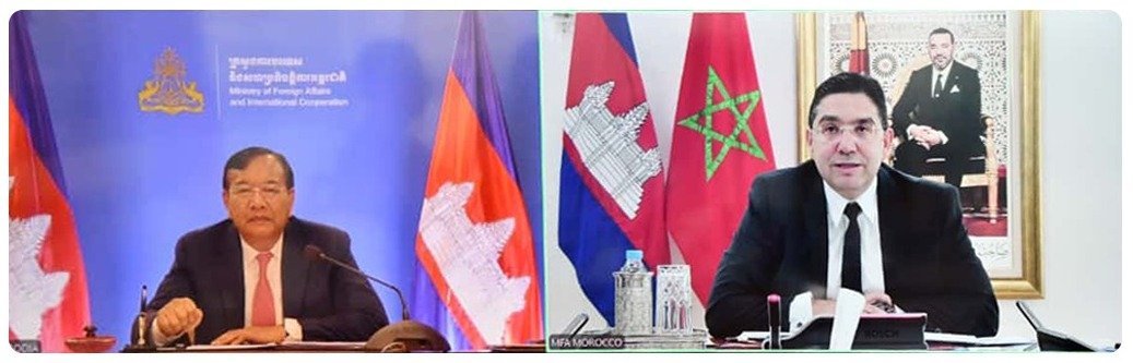 MFA Nasser Bourita held a videoconference with the Deputy Prime Minister and MFA of the Kingdom of Cambodia, Mr. Prak Sokhonn, who expressed his country’s support for the Moroccan autonomy plan, as well as for the sovereignty and territorial integrity of the Kingdom of Morocco