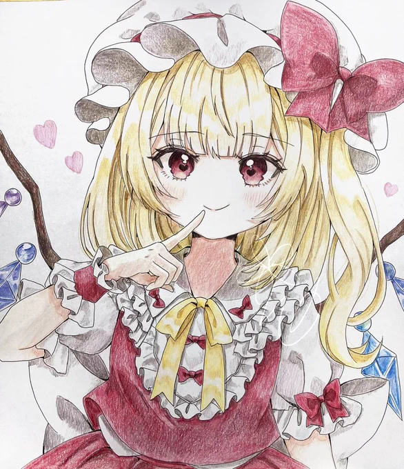フランちゃん/色鉛筆色紙 #東方Project