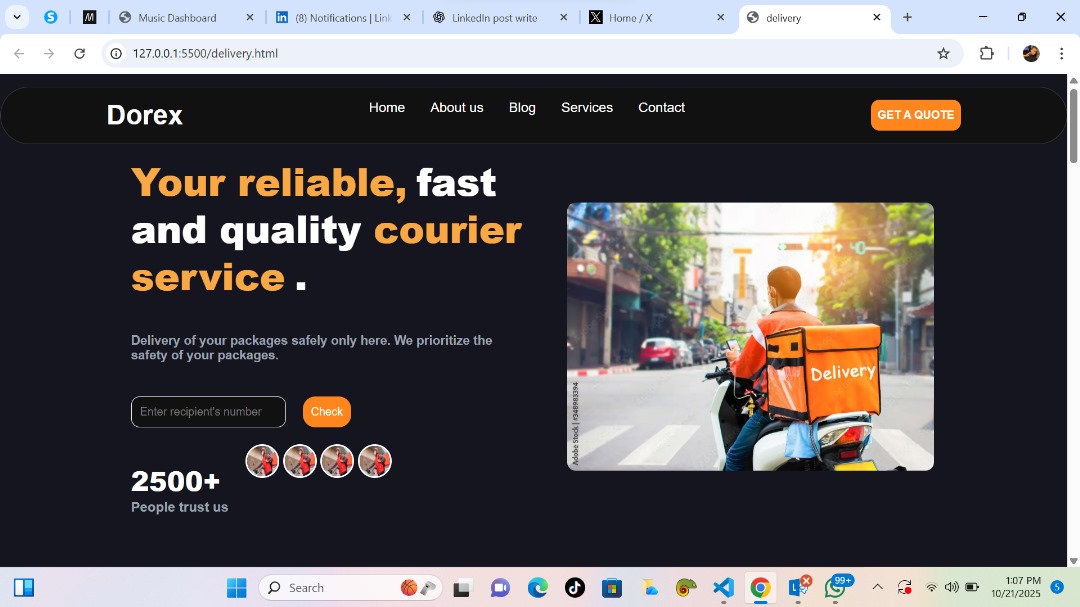 MellyWeb3_'s tweet image. From layouts breaking to finally seeing it work on all screens😍
Built a delivery website with HTML, CSS and js fully responsive and clean.
One project at a time. 🚀
#WebDev #FrontendDeveloper #CodingJourney