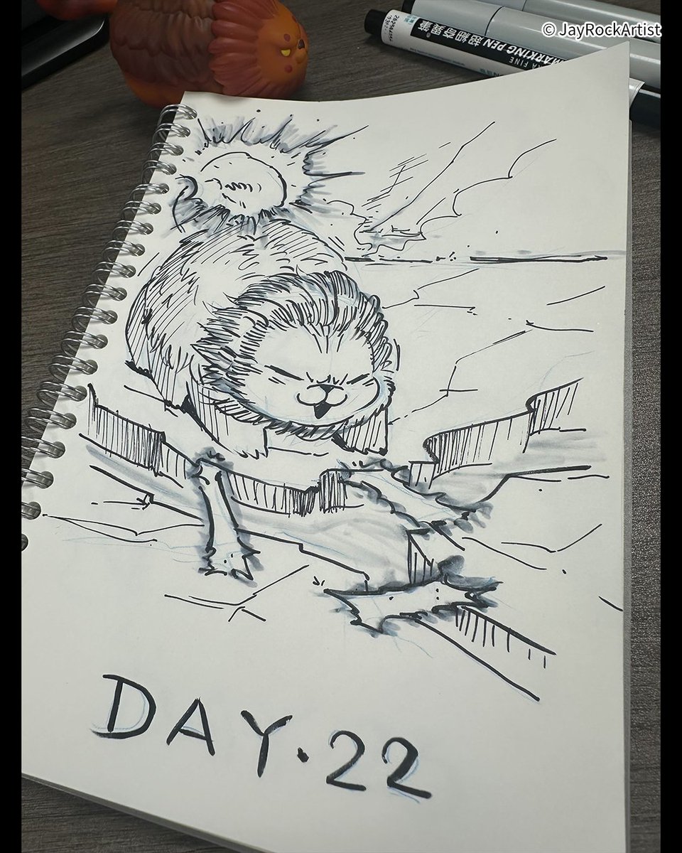 jayrockartist's tweet photo. #Inktober #BUTTON #Inktober2025 #InktoberChubbyMonsters

Day 22｜

冰湯世界裂開，小五靈巧穿梭，以尾巴發動魔法將裂縫一一扣上。當最後一個裂縫合上，世界發出低鳴。

Xiaowu sealed the cracking Ice Soup world. The world hummed as the last crack closed. https://t.co/Q6GaPR3TJ6