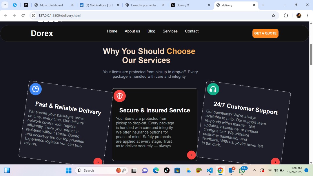MellyWeb3_'s tweet image. From layouts breaking to finally seeing it work on all screens😍
Built a delivery website with HTML, CSS and js fully responsive and clean.
One project at a time. 🚀
#WebDev #FrontendDeveloper #CodingJourney