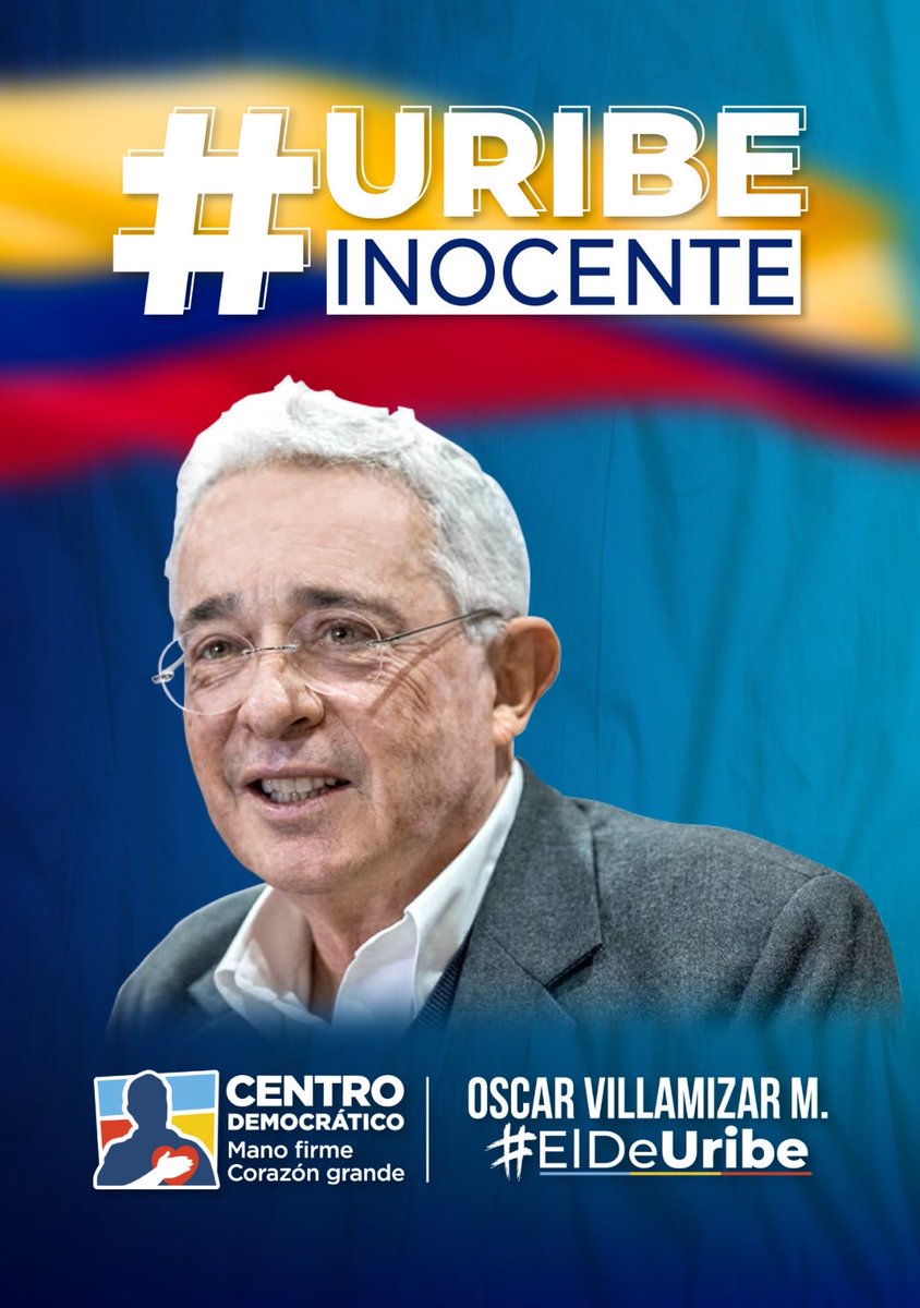 Presidente <a href="/AlvaroUribeVel/">Álvaro Uribe Vélez</a>, su legado y amor por Colombia es su mejor defensa. 🇨🇴

Con firmeza y gratitud, hoy seguimos apoyándolo, #UribeInocente.💪🏻