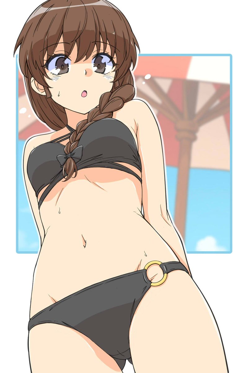 ルクリリさん。今日はもう寒かったけど大作戦の水着👙で。