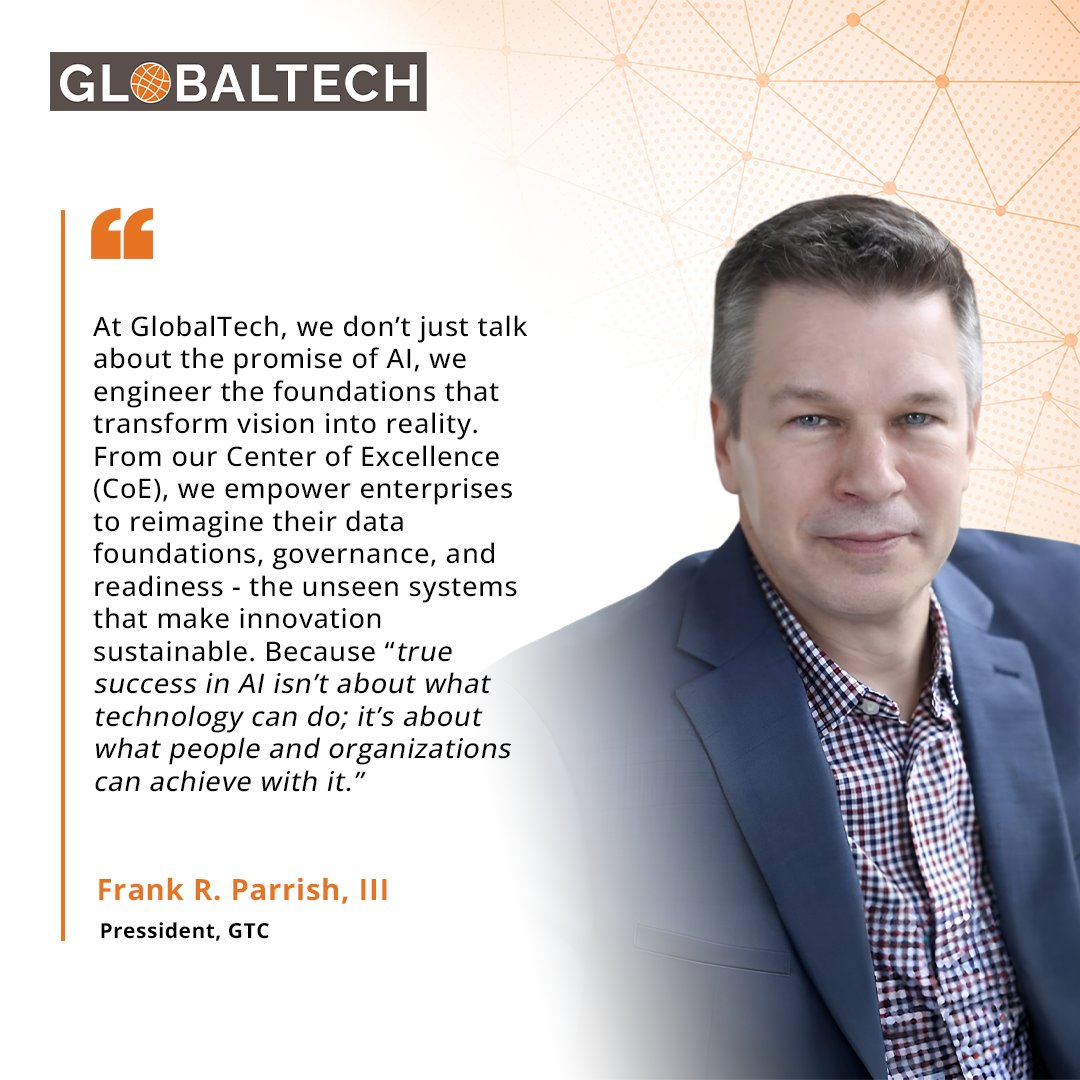 GlobalTechCorps's tweet image. AI leadership starts with strong foundations in data, governance, and readiness. GlobalTech builds systems that turn vision into impact and help enterprises achieve more with AI.

Read more: globaltechcorporation.com/CoE

#GlobalTech #AI #Innovation #BigData @IBNMediaNetwork